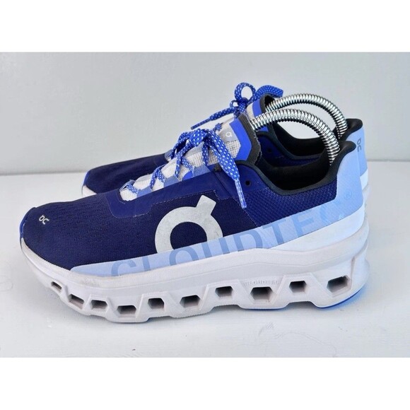 On Cloud Cloudmonster Womens Size 9 Helion Cloudtec Running Shoes Blue And White - Picture 2 of 9